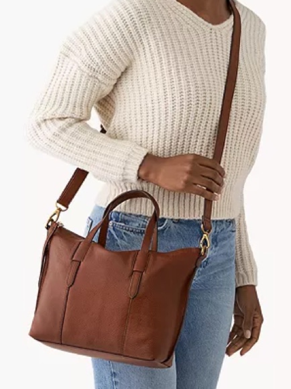 Fossil Brown Leather Skylar Satchel - Picture 2 of 8